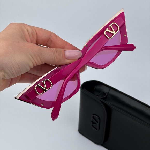 Valentino Women BRAND NEW Sunglasses Pink Gold Cat Eye V - GOLDCUT - I VLS-113C - Picture 4 of 11